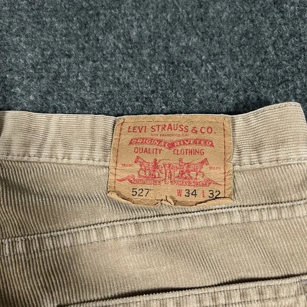 Levis 527 Low Boot Cut Corduroy Pants Mens 34x33 Brown Vintage Y2k Jeans